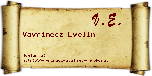 Vavrinecz Evelin névjegykártya